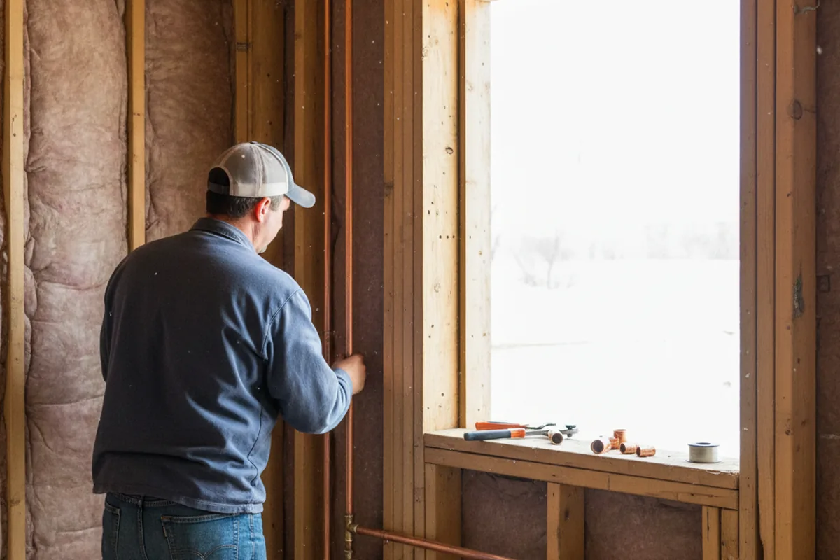 Licensed plumber running new copper supply lines in a Saint Georges home